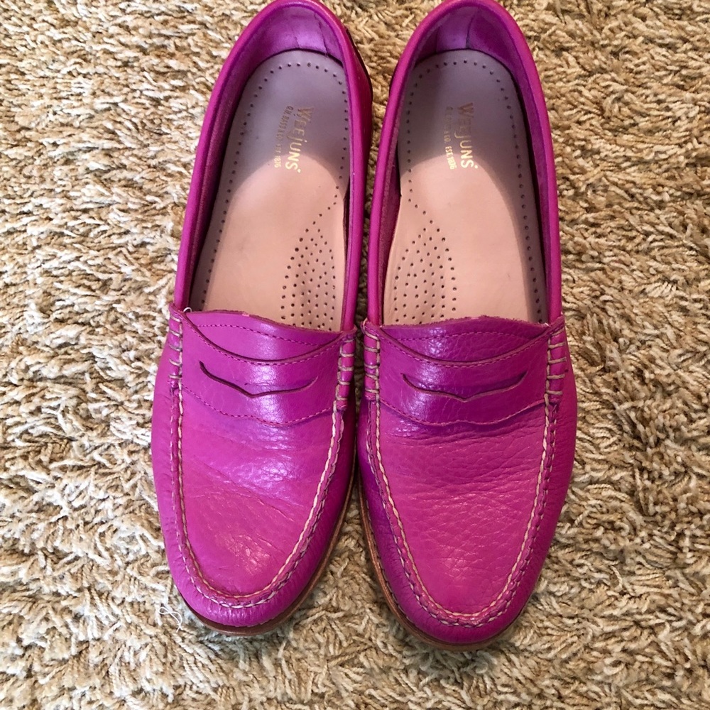Leather loafers raspberry-pink Bass Weejuns